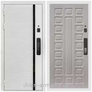Красивые входные двери, Умная входная смарт-дверь Армада Каскад WHITE МДФ 10 мм Kaadas K9 / МДФ 16 мм ФЛ-183 Сандал белый
