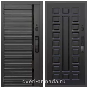 Красивые входные двери, Умная входная смарт-дверь Армада Каскад BLACK МДФ 10 мм Kaadas K9 / МДФ 16 мм ФЛ-183 Венге