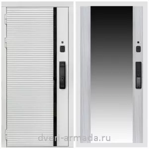 Входные двери 960 мм, Умная входная смарт-дверь Армада Каскад WHITE МДФ 10 мм Kaadas K9 / МДФ 16 мм СБ-16 Сандал белый