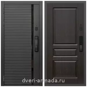 Красивые входные двери, Умная входная смарт-дверь Армада Каскад BLACK МДФ 10 мм Kaadas K9 / МДФ 16 мм ФЛ-243 Венге