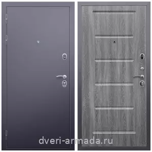 Левые входные двери, Дверь входная Армада Люкс Антик серебро / МДФ 16 мм ФЛ-39 Дуб Филадельфия графит