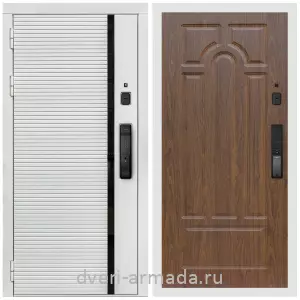 Красивые входные двери, Умная входная смарт-дверь Армада Каскад WHITE МДФ 10 мм Kaadas K9 / МДФ 16 мм ФЛ-58 Мореная береза