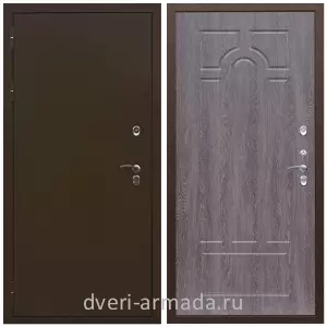 3 контура, Дверь входная уличная в частный дом Армада Термо Молоток коричневый/ МДФ 6 мм ФЛ-58 Дуб филадельфия графит от производителя с фрезеровкой
