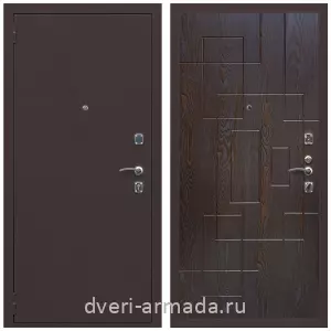 C порошковой окраской, Дверь входная Армада Комфорт Антик медь / МДФ 16 мм ФЛ-57 Дуб шоколад