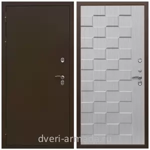 Тамбурные двери, Дверь входная уличная в дом Армада Термо Молоток коричневый/ МДФ 16 мм ОЛ-39 Лиственница беж