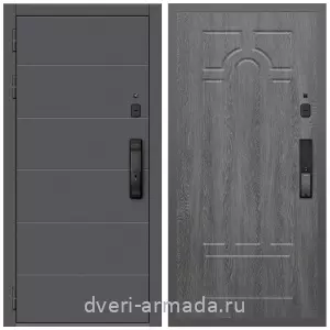 Красивые входные двери, Дверь входная Армада Роуд МДФ 10 мм Kaadas K9 / МДФ 6 мм ФЛ-58 Дуб Филадельфия графит