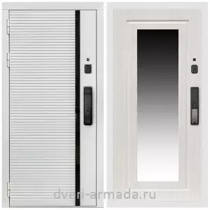Правые входные двери, Умная входная смарт-дверь Армада Каскад WHITE МДФ 10 мм Kaadas K9 / МДФ 16 мм ФЛЗ-120 Дуб белёный