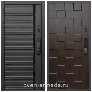 Входные металлические двери в Московской области, Умная входная смарт-дверь Армада Каскад BLACK МДФ 10 мм Kaadas K9 / МДФ 16 мм ОЛ-39 Эковенге