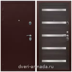 Входные металлические двери в Московской области, Дверь входная Армада Люкс Антик медь / МДФ 16 мм СБ-14 Эковенге стекло белое