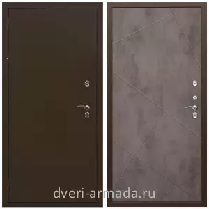 Двери в деревянный дом, Дверь входная утепленная в частный дом Армада Термо Молоток коричневый/ МДФ 10 мм ФЛ-291 Бетон темный морозостойкая