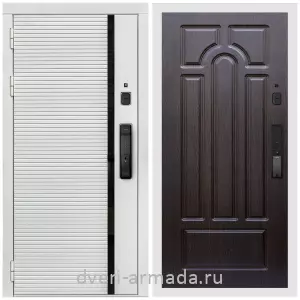 Красивые входные двери, Умная входная смарт-дверь Армада Каскад WHITE МДФ 10 мм Kaadas K9 / МДФ 6 мм ФЛ-58 Венге