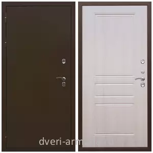 Для коттеджа, Дверь входная уличная в частный дом Армада Термо Молоток коричневый/ МДФ 6 мм ФЛ-243 Лиственница беж морозостойкая с панелями МДФ