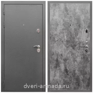 Глухие, Глухая металлическая дверь входная Армада Оптима Антик серебро / МДФ 6 мм ПЭ Цемент темный