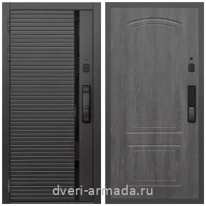 Красивые входные двери, Умная входная смарт-дверь Армада Каскад BLACK МДФ 10 мм Kaadas K9 / МДФ 6 мм ФЛ-138 Дуб Филадельфия графит