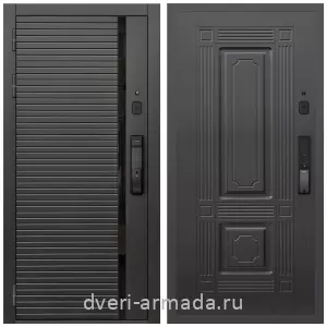 Красивые входные двери, Умная входная смарт-дверь Армада Каскад BLACK МДФ 10 мм Kaadas K9 / МДФ 16 мм ФЛ-2 Венге