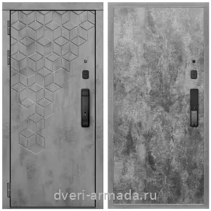 Красивые входные двери, Дверь входная Армада Квадро МДФ 16 мм Kaadas K9 / МДФ 6 мм ПЭ Цемент темный