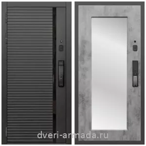 Входные двери МДФ для офиса, Умная входная смарт-дверь Армада Каскад BLACK МДФ 10 мм Kaadas K9 / МДФ 16 мм ФЛЗ-Пастораль, Бетон темный