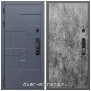 Красивые входные двери, Умная входная смарт-дверь Армада Аккорд МДФ 10 мм Kaadas K9 / МДФ 6 мм ПЭ Цемент темный