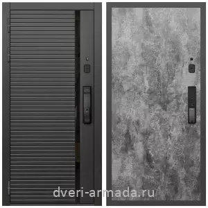 Красивые входные двери, Умная входная смарт-дверь Армада Каскад BLACK МДФ 10 мм Kaadas K9 / МДФ 6 мм ПЭ Цемент темный