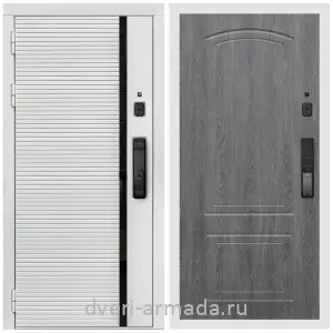 Красивые входные двери, Умная входная смарт-дверь Армада Каскад WHITE Kaadas K9 / МДФ 6 мм ФЛ-138 Дуб Филадельфия графит