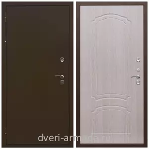Тамбурные двери, Дверь входная уличная для загородного дома Армада Термо Молоток коричневый/ МДФ 6 мм ФЛ-140 Дуб белёный морозостойкая