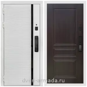 Красивые входные двери, Умная входная смарт-дверь Армада Каскад WHITE МДФ 10 мм Kaadas K9 / МДФ 6 мм ФЛ-243 Эковенге