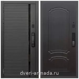 Красивые входные двери, Умная входная смарт-дверь Армада Каскад BLACK МДФ 10 мм Kaadas K9  / МДФ 6 мм ФЛ-140 Венге