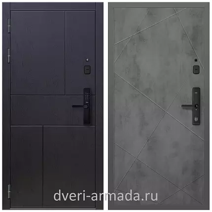 Умная входная смарт-дверь Армада Оникс МДФ 10 мм Kaadas S500 / МДФ 10 мм ФЛ-291 Бетон темный