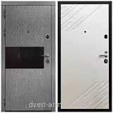 Дверь входная Армада Престиж Черная шагрень МДФ 16 мм Штукатурка графит / ФЛ-143 Шате крем