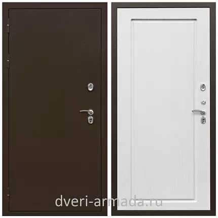 Дверь входная уличная в дом Армада Термо Молоток коричневый/ ФЛ-119 Ясень белый